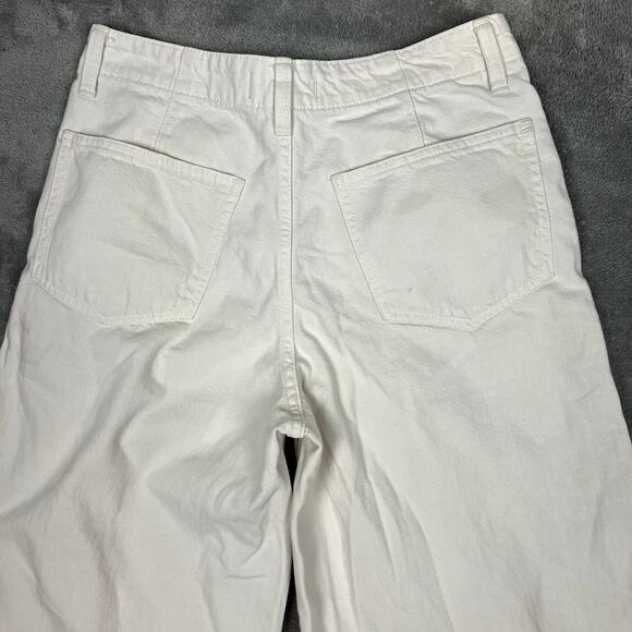 Madewell Wide Sweep Trouser Jeans Womens 27 Ivory Career Minimalist Clean Girl - Picture 3 of 11